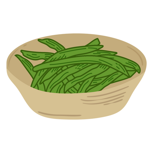 Detailliertes Symbol für das Gericht mit grünen Bohnen PNG-Design