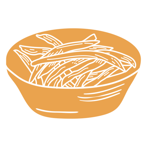 Green beans in a plate cutout icon PNG Design
