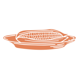 Maiskolben auf einem Plattenausschnitt-Symbol PNG-Design