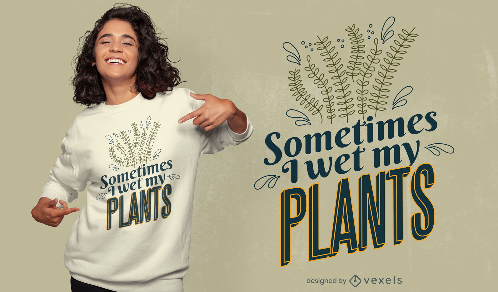 Projeto de camisetas engraçadas de plantas naturais