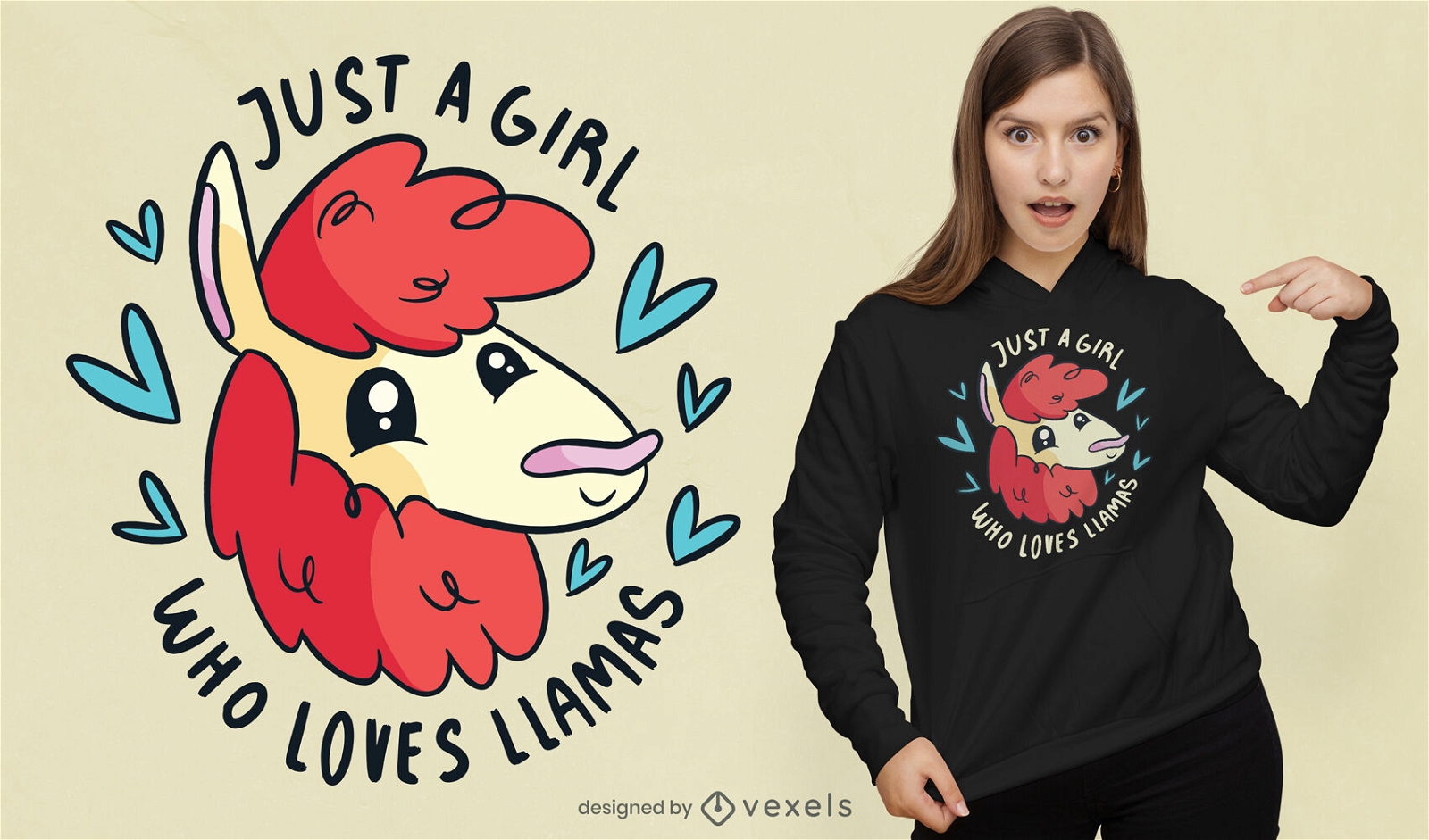 Cute llama quote t-shirt design