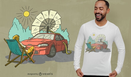 Cool solar car t-shirt design 
