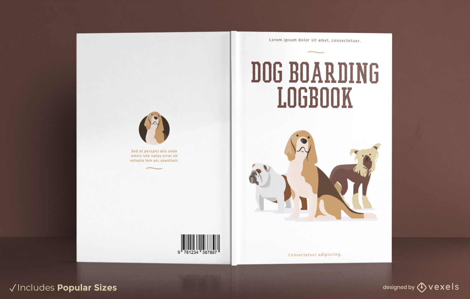 Dog breeds animal book cover design