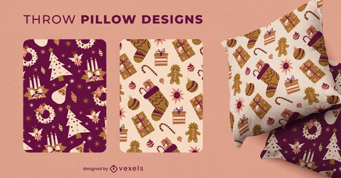 Christmas gifts holiday throw pillow design