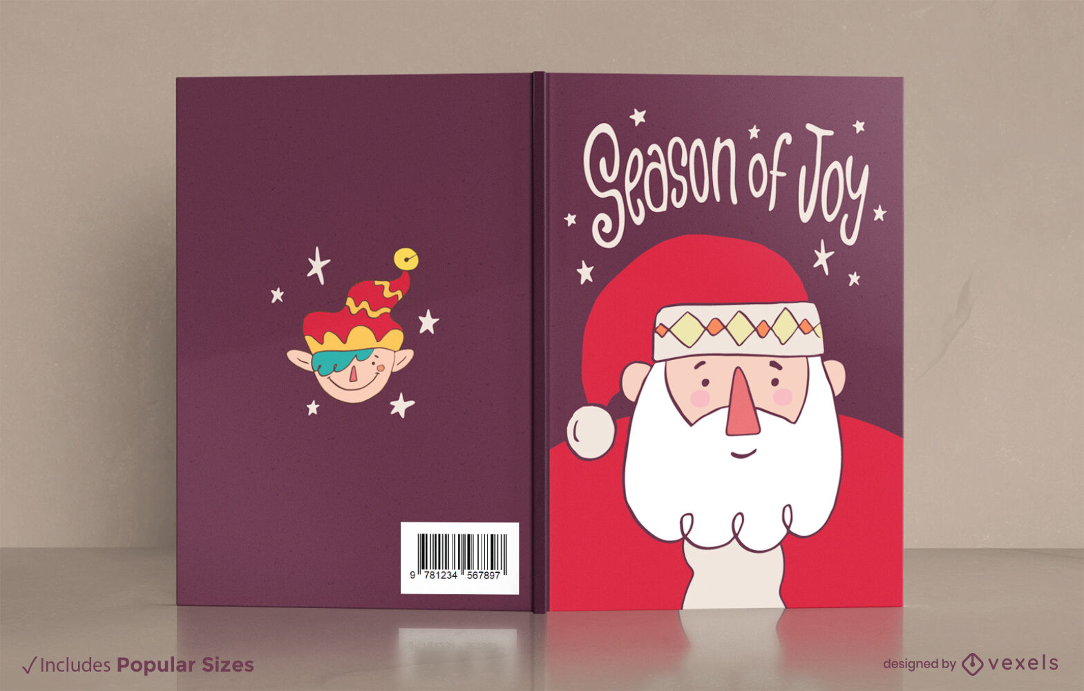 Diseño de portada de libro de santa claus feliz