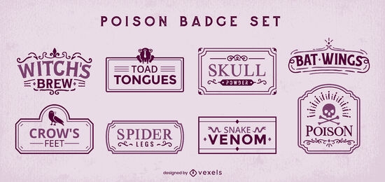 Conjunto de insignias de trazo de brujería venenosa