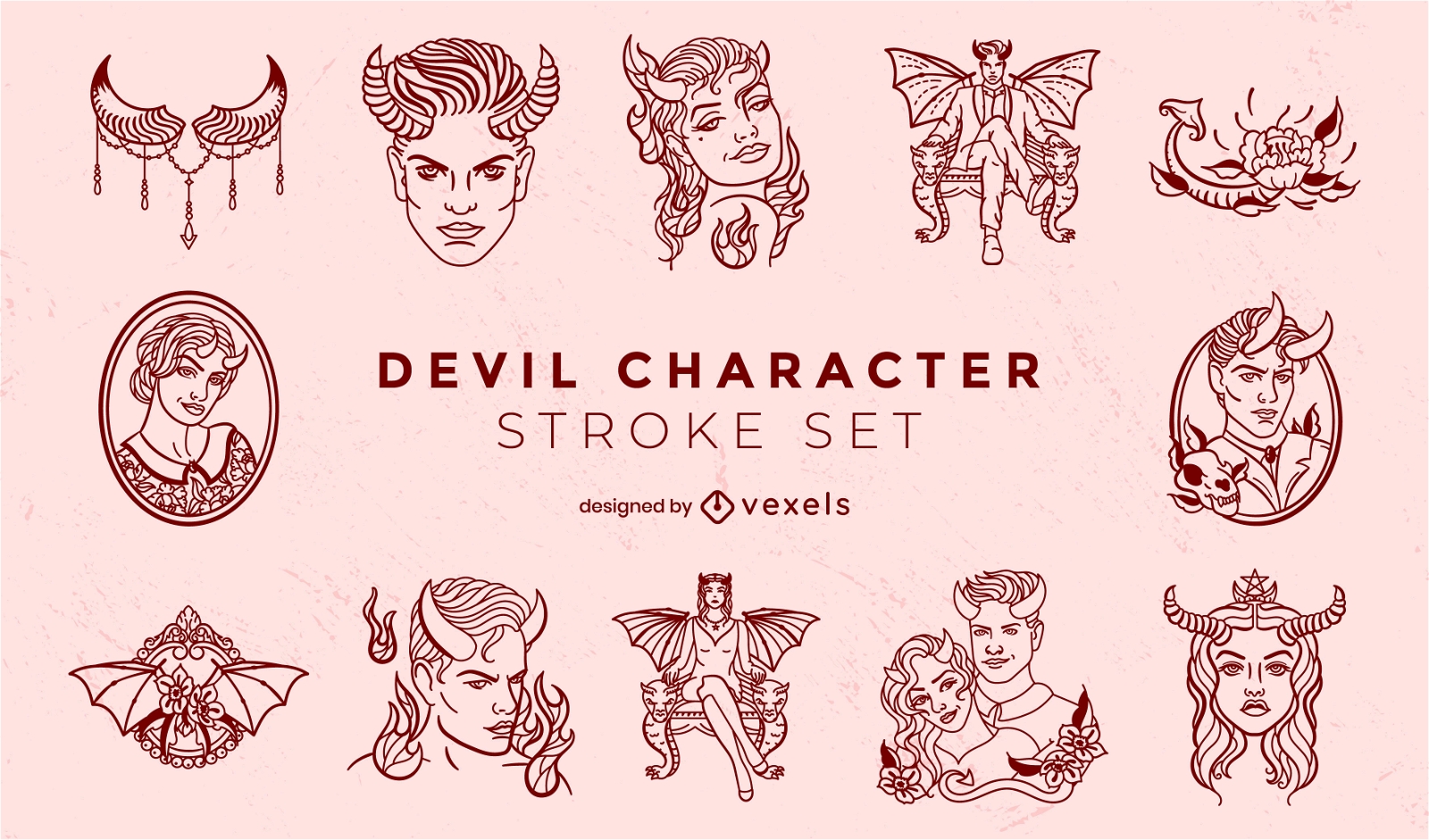 Conjunto de caracteres de traço do demônio