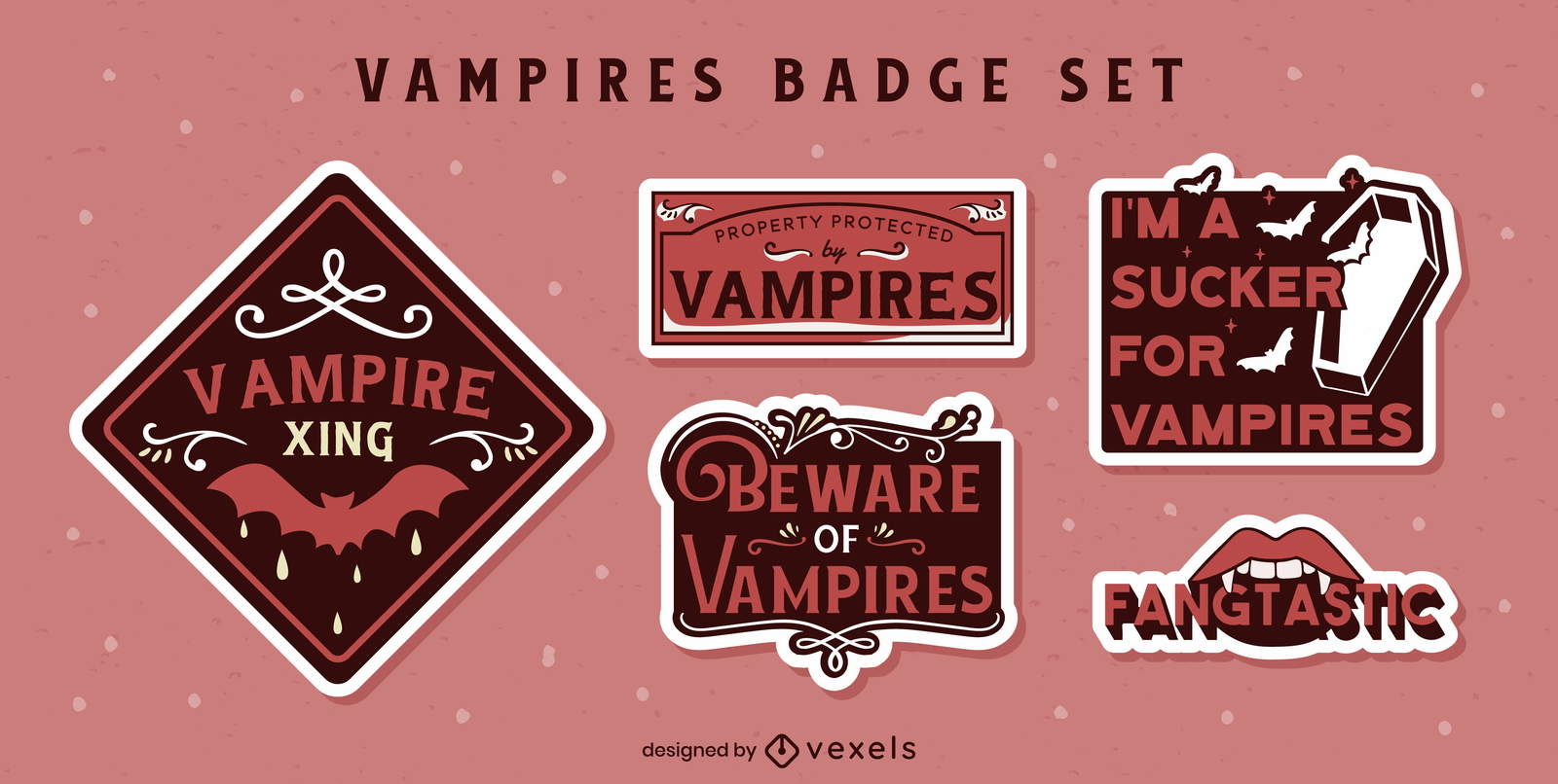 Conjunto de adesivos de citações de vampiros