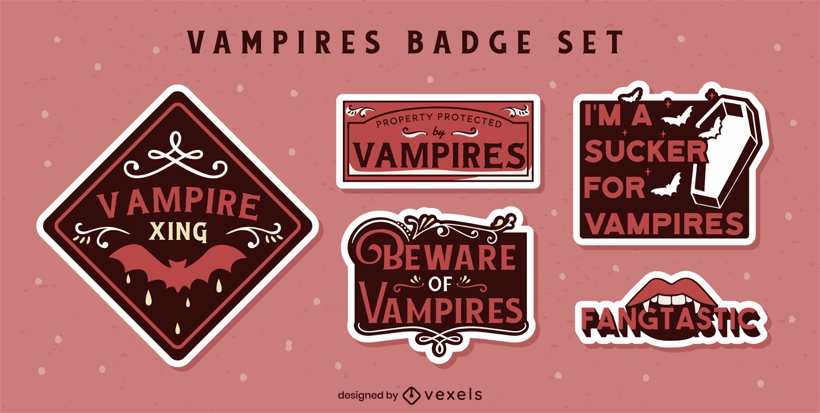 Vampire Zitate Sticker Set