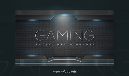 Realistische Lichter zukünftige Gaming-Facebook-Cover-Vorlage
