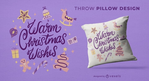 Diseño de almohada de tiro de regalos navideños