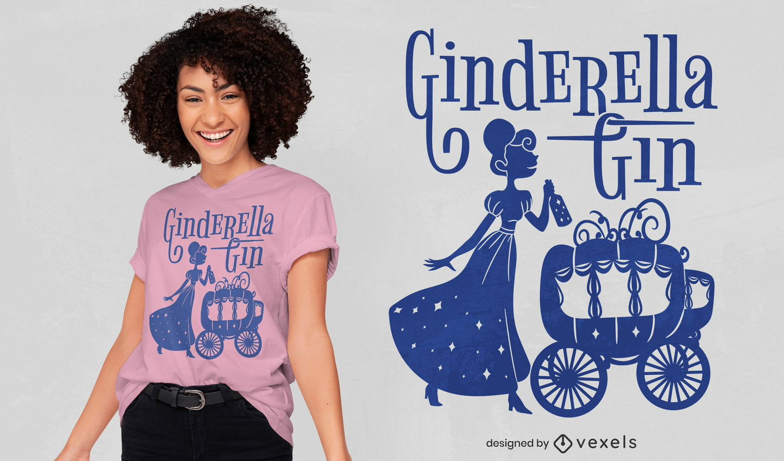 Cinderella drunk parody t-shirt design