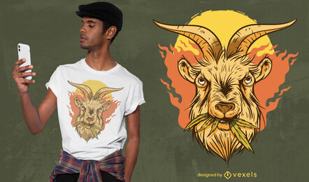 Cooles Weed-Ziegen-T-Shirt-Design