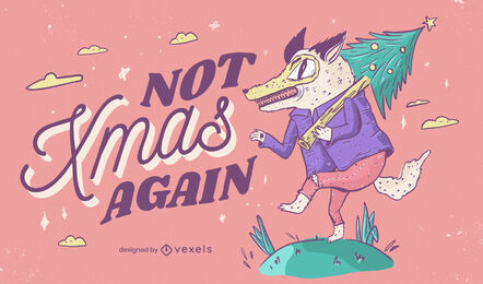 Lustige Anti-Weihnachtswolfillustration
