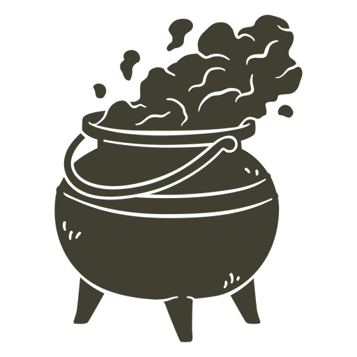 Witch's magic smoking cooking pot PNG Design