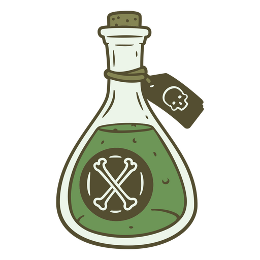 Green poison in a bottle PNG Design