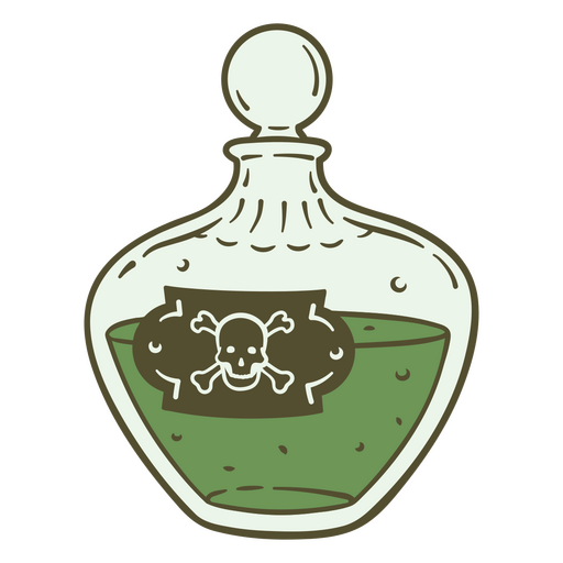 Green poison crystal bottle PNG Design