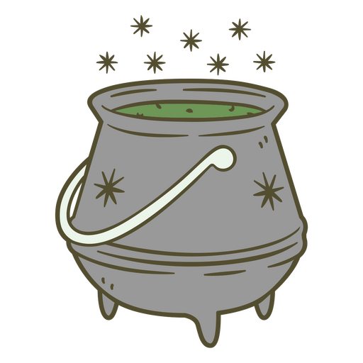 Sparkly magic cooking pot PNG Design