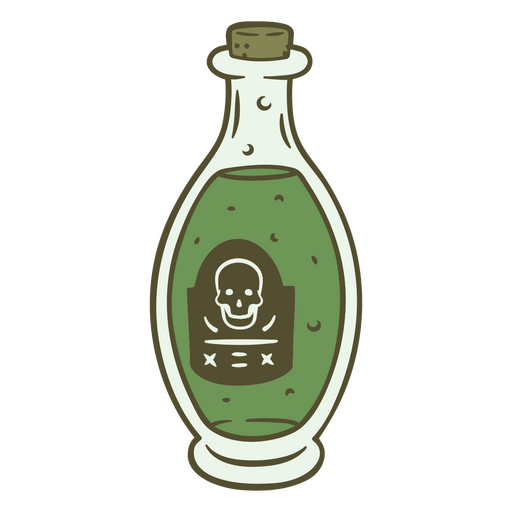 Botella de cristal de veneno de Halloween Diseño PNG