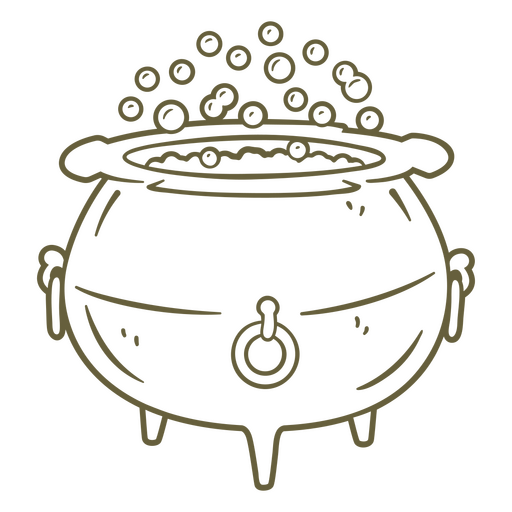 Magic bubbly cooking pot PNG Design