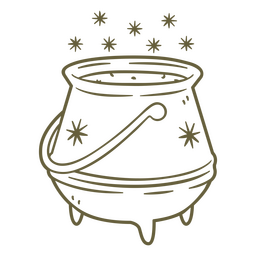 Magic cooking sparkly pot PNG Design