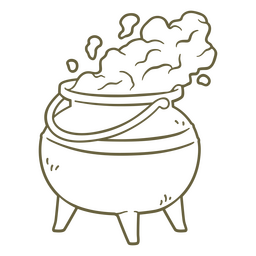 Olla humeante mágica de bruja Diseño PNG