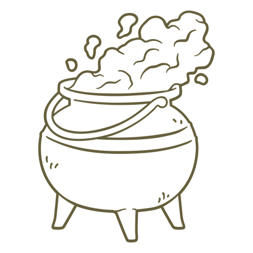 Witch's magic steaming cooking pot PNG Design