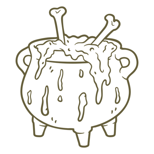 Witch's poison cooking pot PNG Design