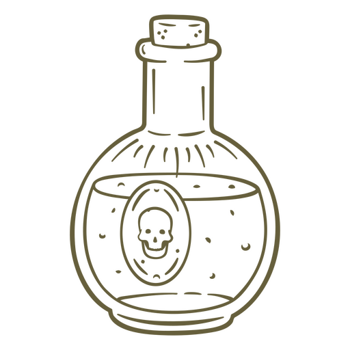 Magic poison crystal bottle PNG Design