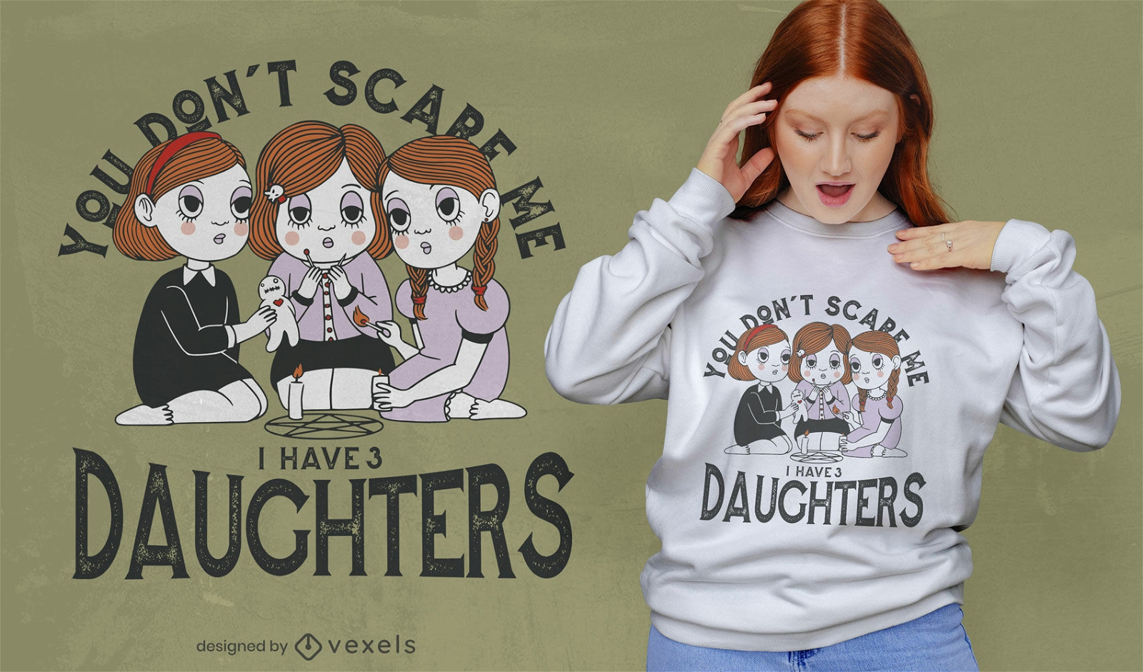 Design de t-shirt com citações de raparigas assustadoras