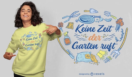 Diseño de camiseta alemana de jardinería fresca.