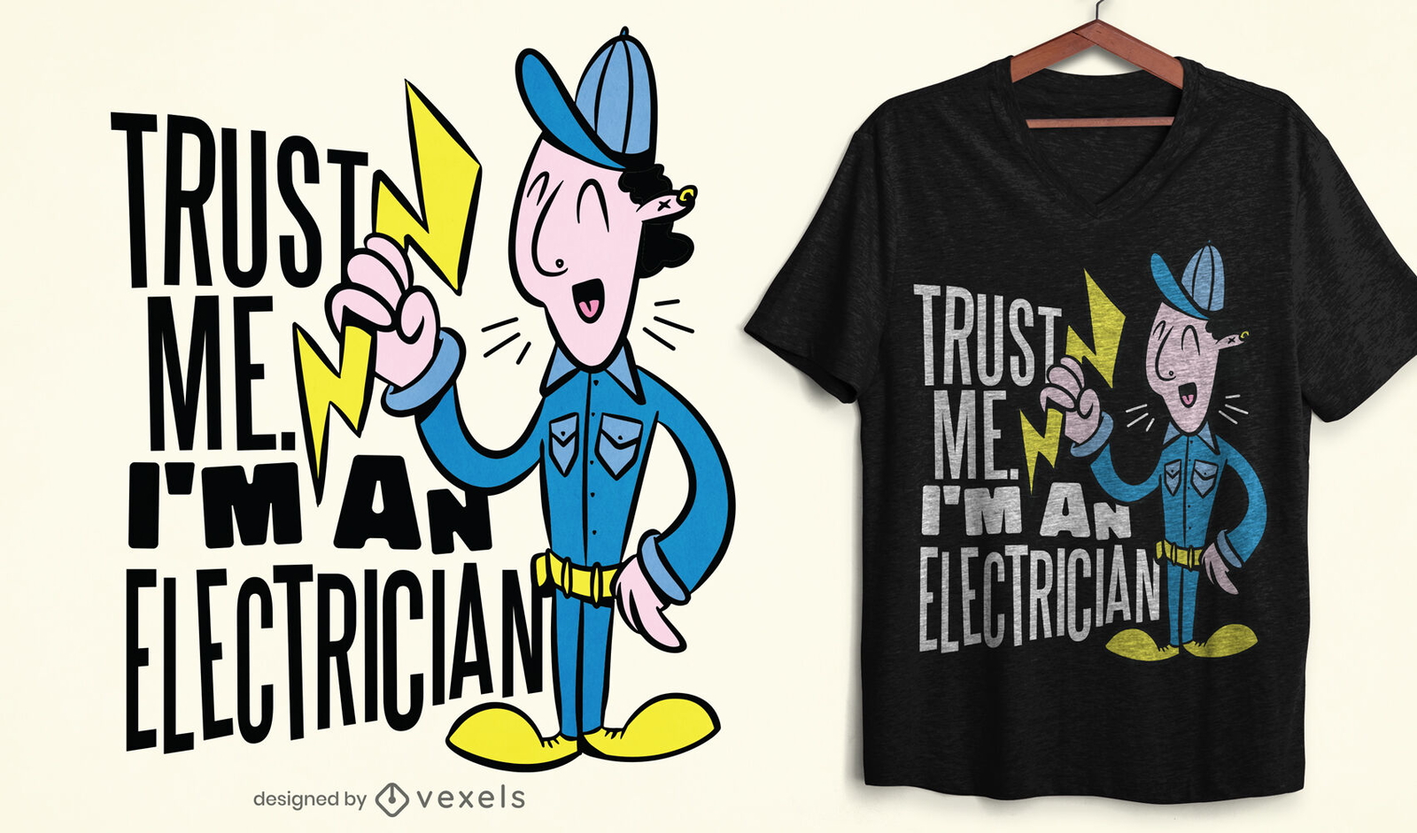 Diseño divertido de camiseta de electricista.