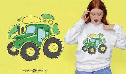 Abstraktes Traktor-T-Shirt-Design