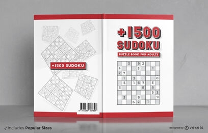 Diseño de la portada del libro del juego de rompecabezas Sudoku