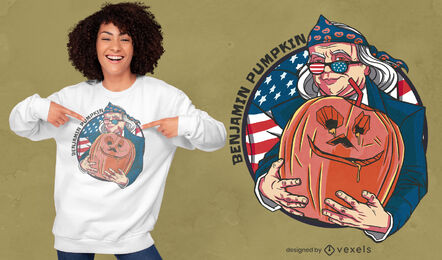 Design de camiseta de abóbora Benjamin Franklin