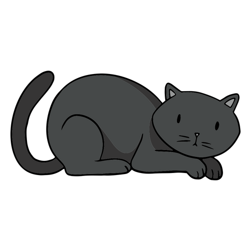 ícone de gato preto de desenho animado Desenho PNG