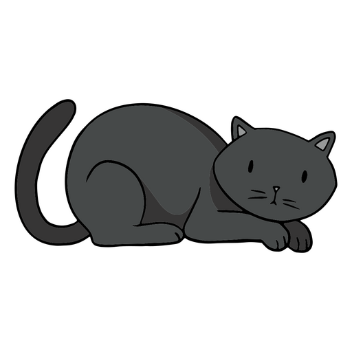 Icono de gato negro de dibujos animados Diseño PNG
