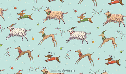Weihnachten Urlaub Tiere Musterdesign