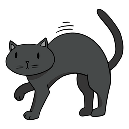 Cartoon bristly black cat  PNG Design Transparent PNG
