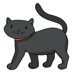 Süße schwarze Cartoon-Katze PNG-Design