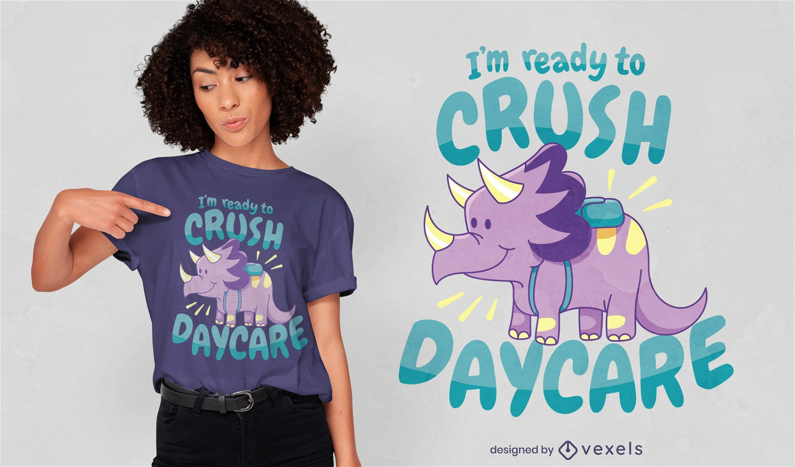 Cute daycare dino t-shirt design