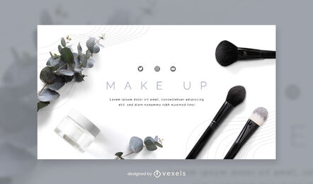 Make up elements photographic facebook cover template