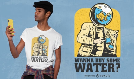 Funny water fish t-shirt design