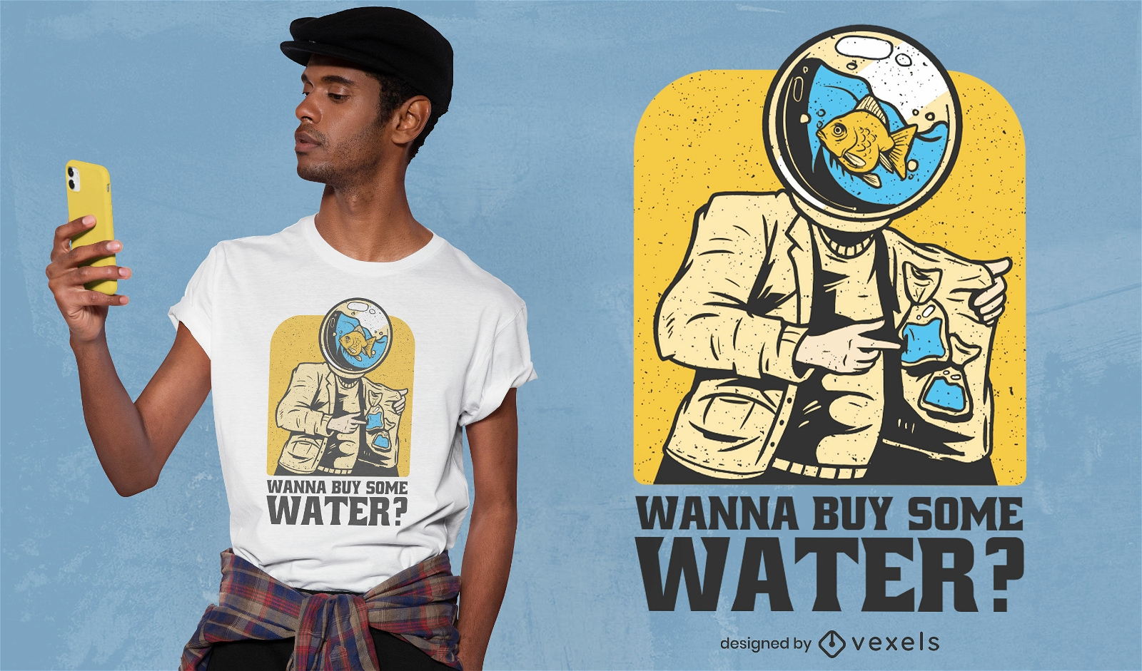 Lustiges Wasserfisch-T-Shirt-Design