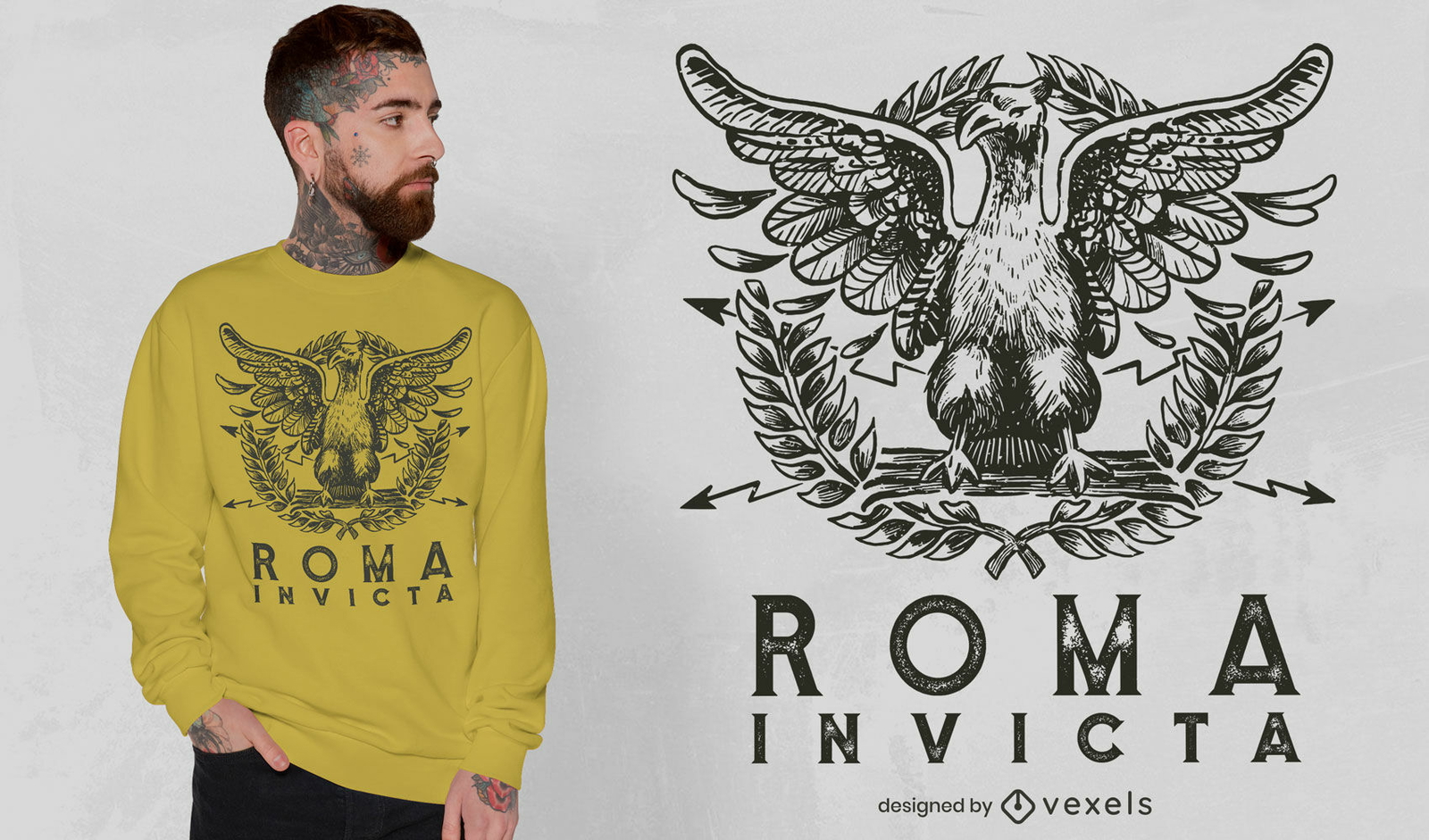 Diseño de camiseta roma invicta.