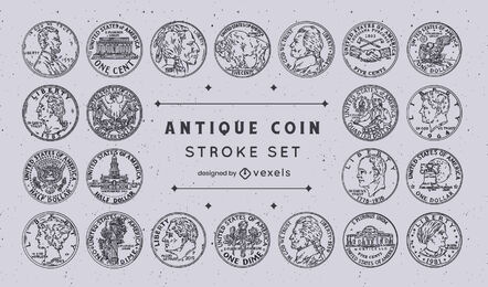 Coin collection stroke set