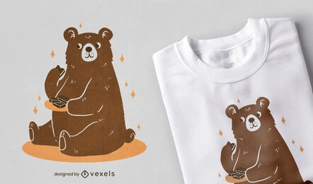 Cute grizzly bear t-shirt design