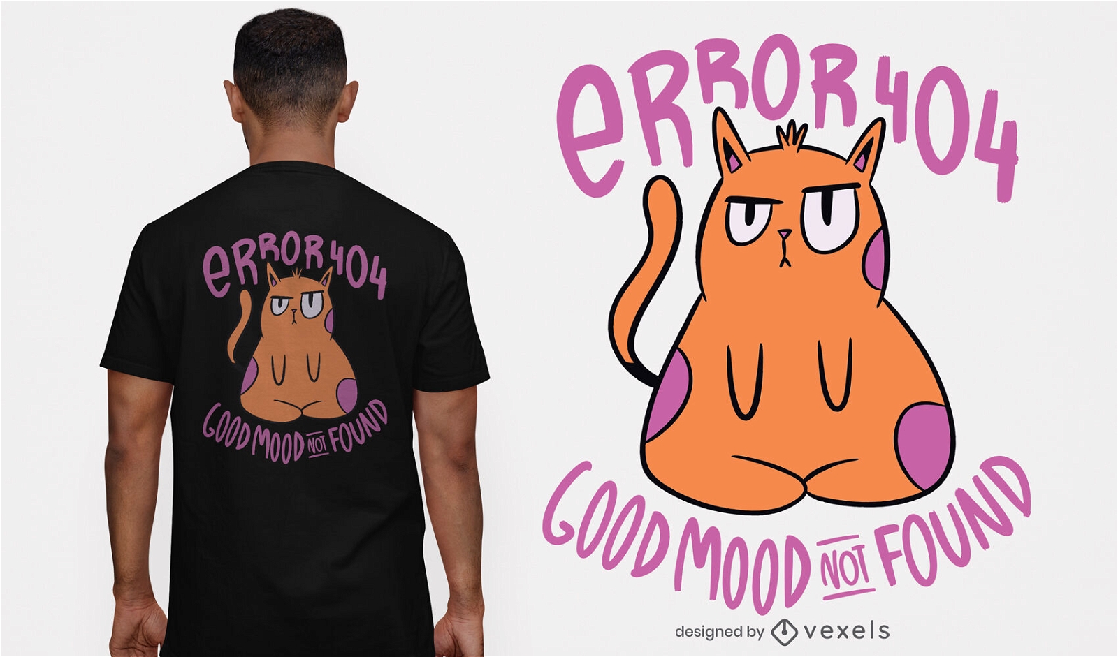 Bad mood cat cartoon t-shirt design