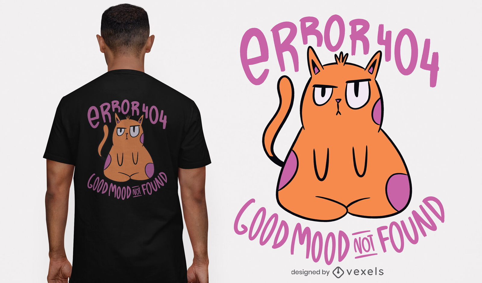 Diseño de camiseta de dibujos animados de gato de mal humor