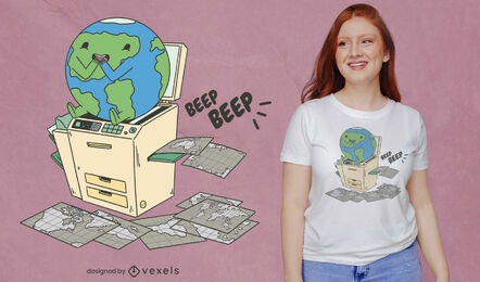 Desenho de t-shirt de cópia do scanner Earth